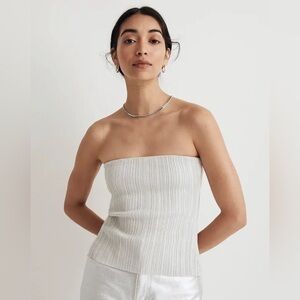 NWT Madewell x Aimee Song Ribbed Shimmer Tube Top LG